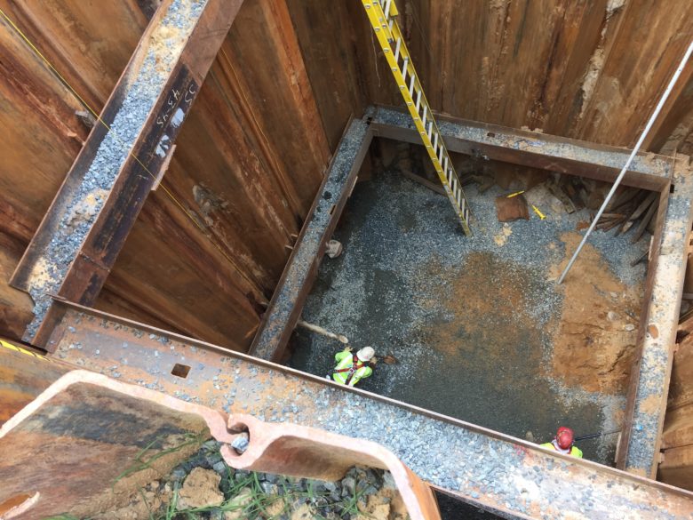 Ladder in Construction Hole